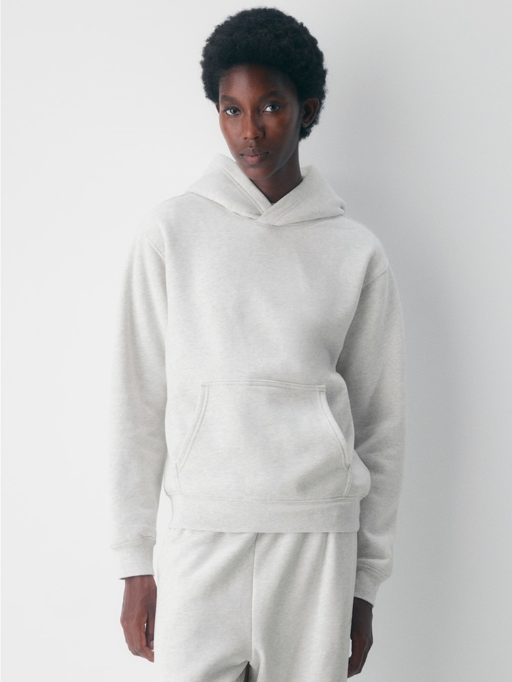aritzia | perfect fit heather cloud white hoodie size small